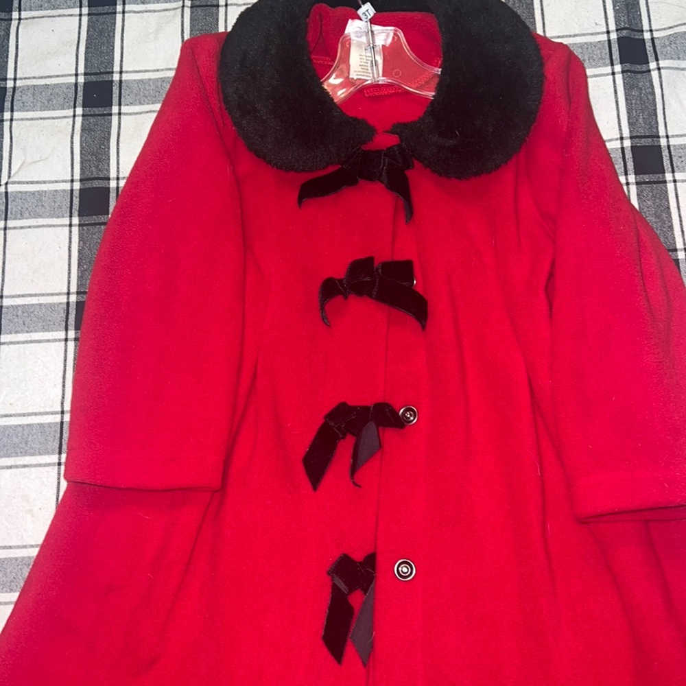 Christmas Holiday Retro Vintage Coat Girl Butterflies 5y